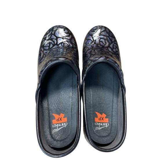 Dansko XP Womens Black Purple Leather casual nursing work clogs Size 40/9 SKU 91 - Picture 11 of 12